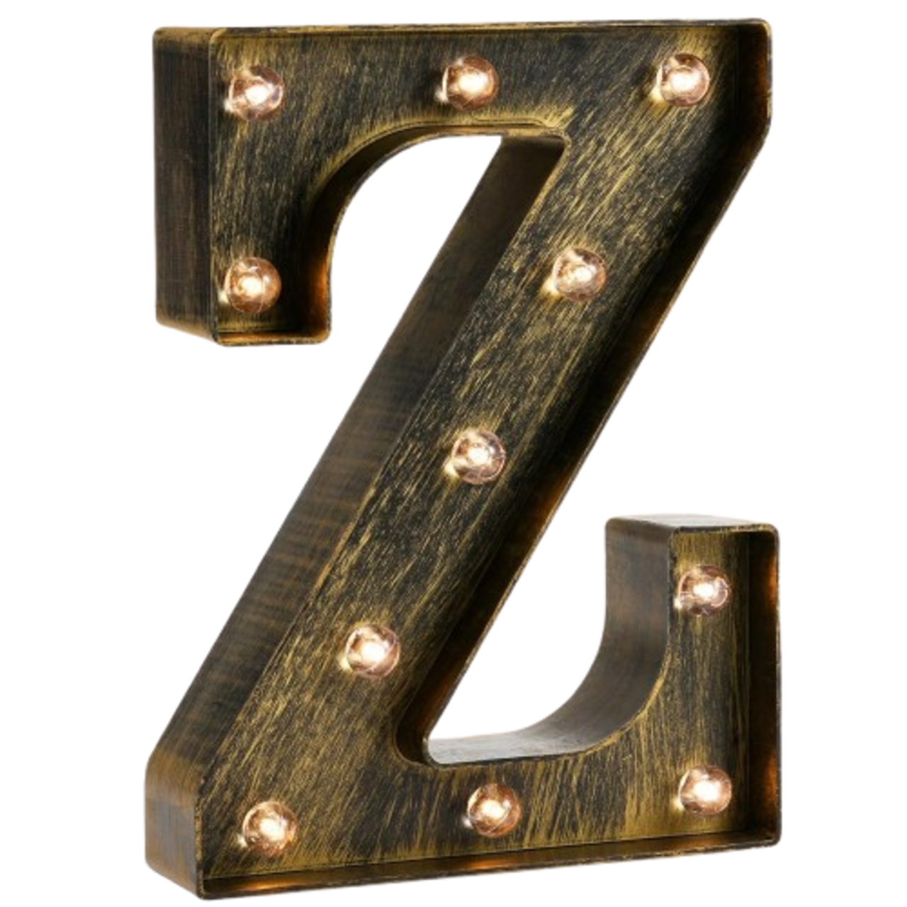 Golden Black LED Marquee Letter Light – Vintage Industrial Alphabet Light Sign for Home, Wedding & Party Decor